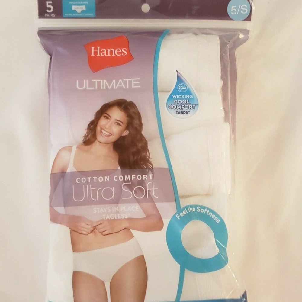 Hanes Ultimate Comfort Fit Hipster Cotton Comfort Ultra Soft 5 Pack Size 5/S